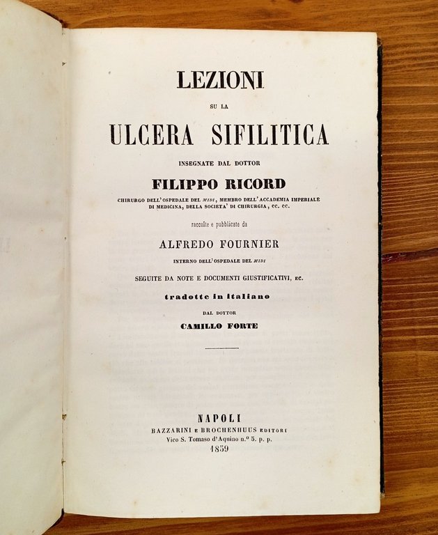 Lezioni su la ulcera sifilitica
