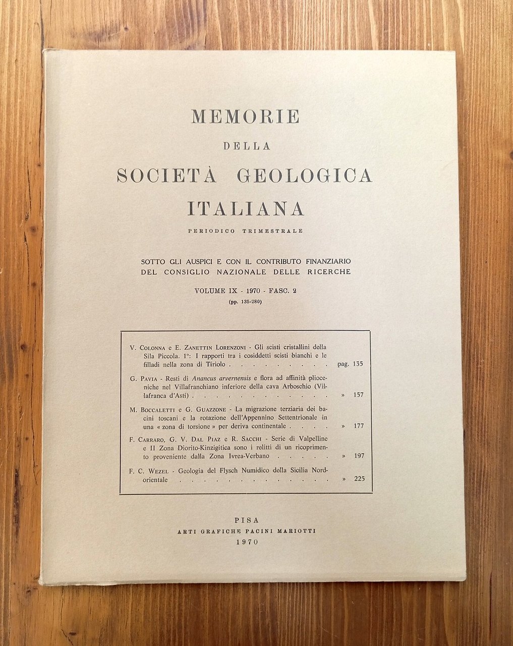 Memorie della Società Geologica Italiana. Volume IX, fascicolo 2