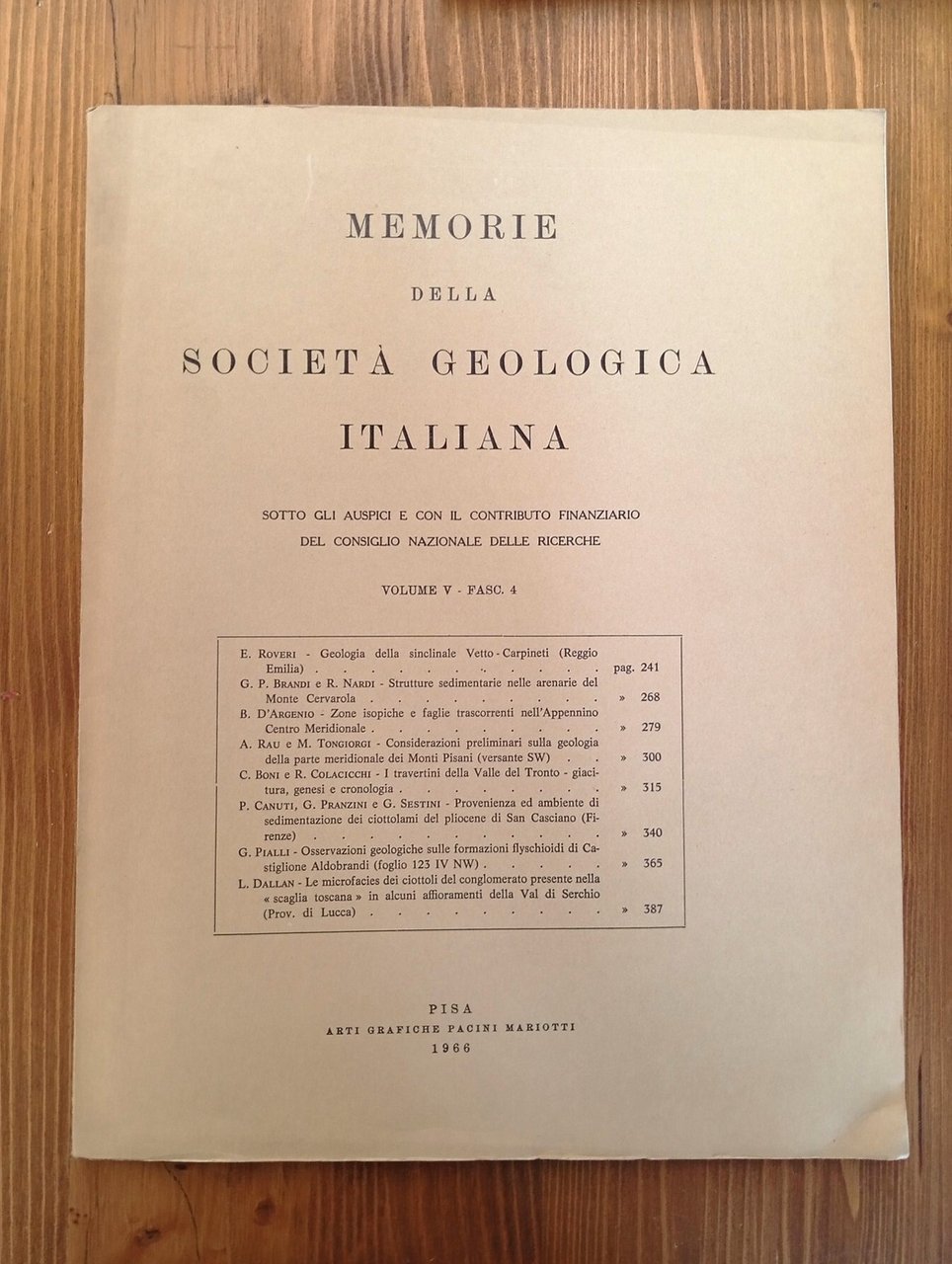 Memorie della Società Geologica Italiana. Volume V, fascicolo 4