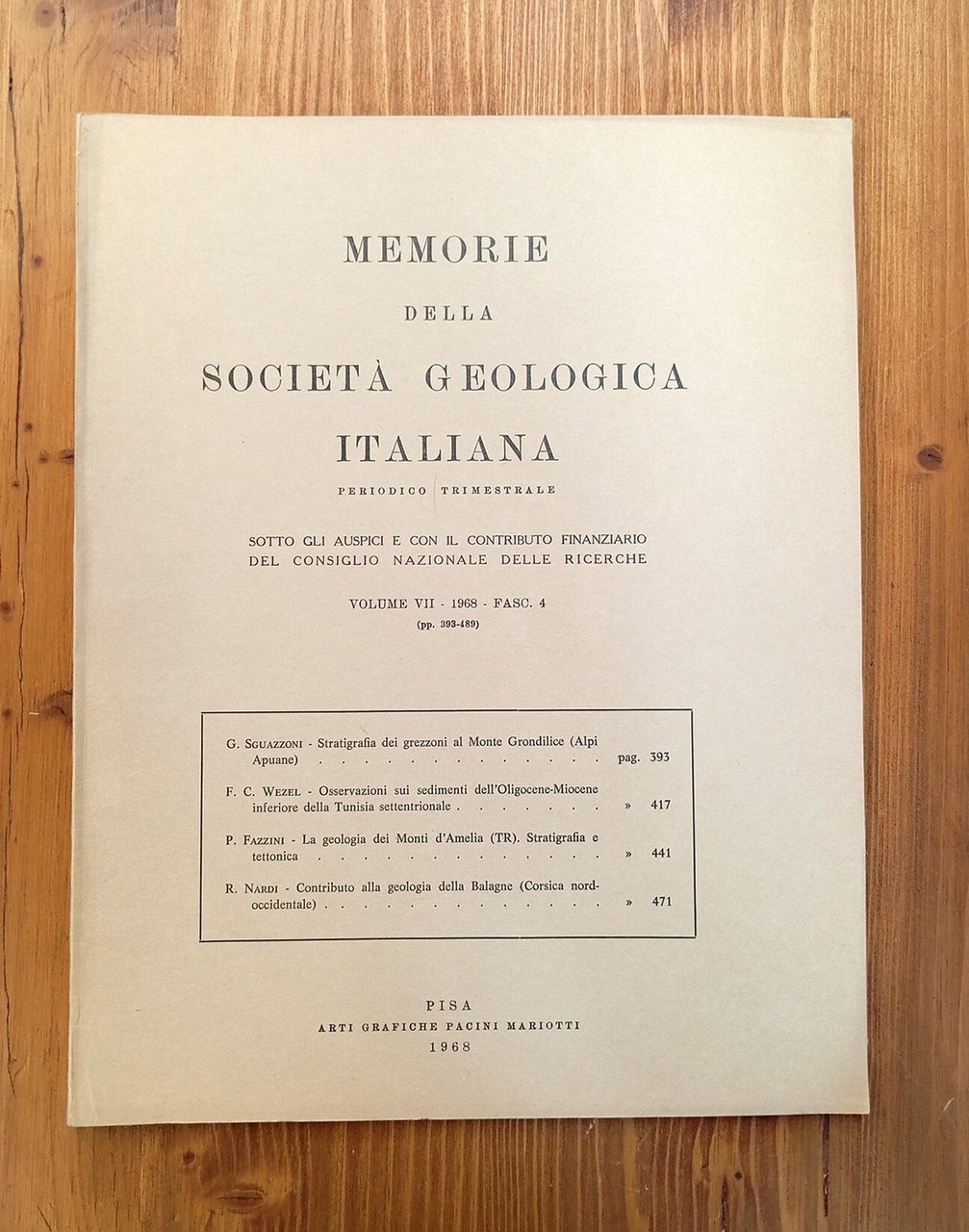 Memorie della Società Geologica Italiana. Volume VII, fascicolo 4