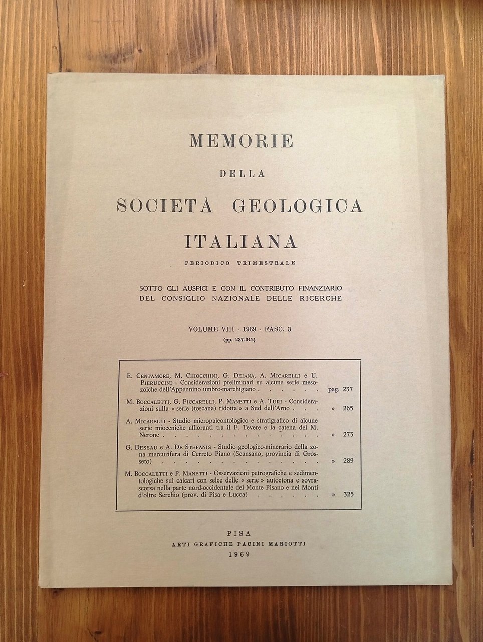 Memorie della Società Geologica Italiana. Volume VIII, fascicolo 3