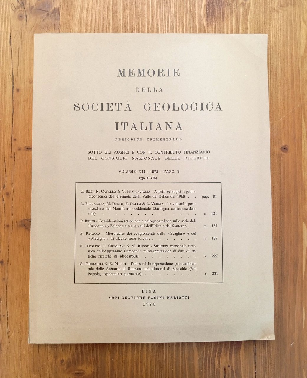 Memorie della Società Geologica Italiana. Volume XII, fascicolo 2