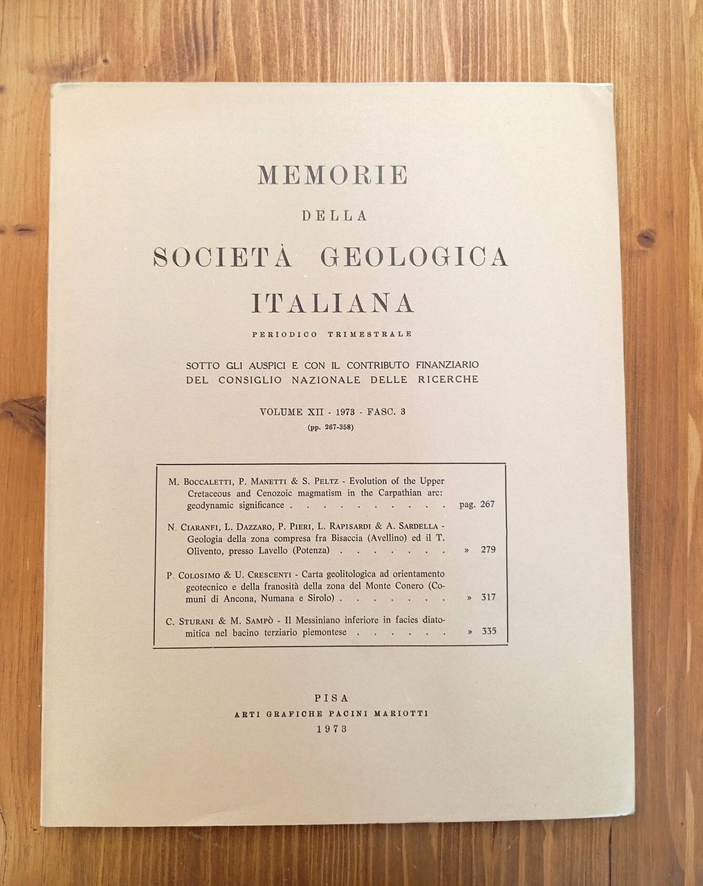 Memorie della Società Geologica Italiana. Volume XII, fascicolo 3