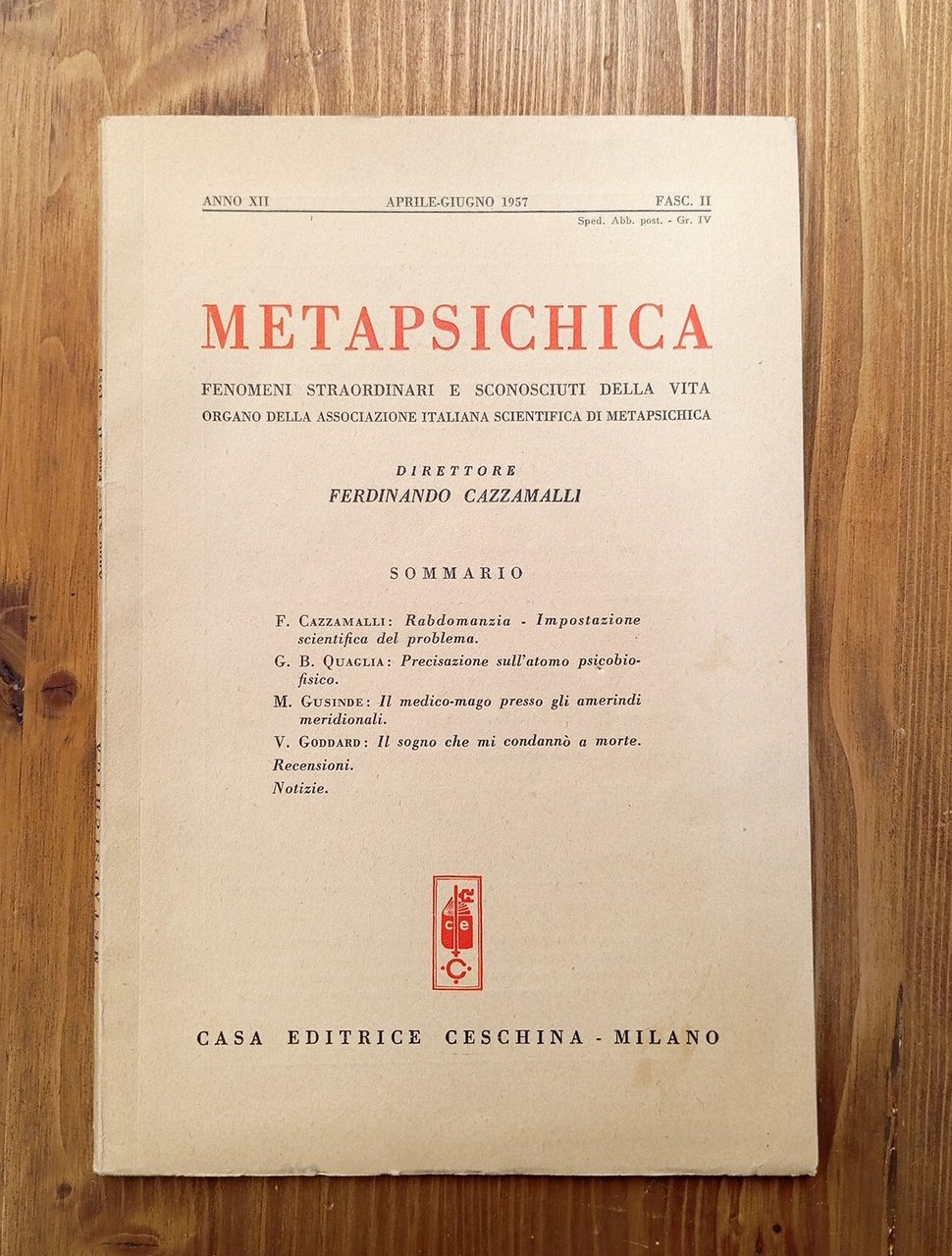METAPSICHICA - anno XII, fasc. II, aprile-giugno 1957