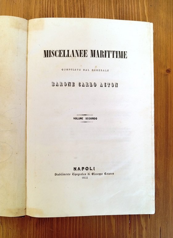 Miscellanee marittime. Volume secondo