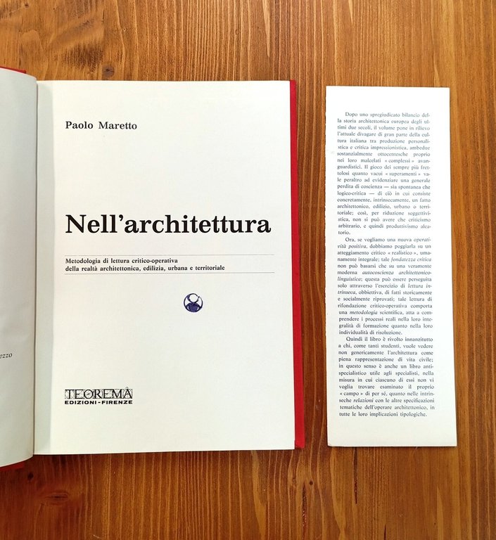 Nell'architettura. Metodologia di lettura critico-operativa della realtà architettonica, edilizia, urbana …