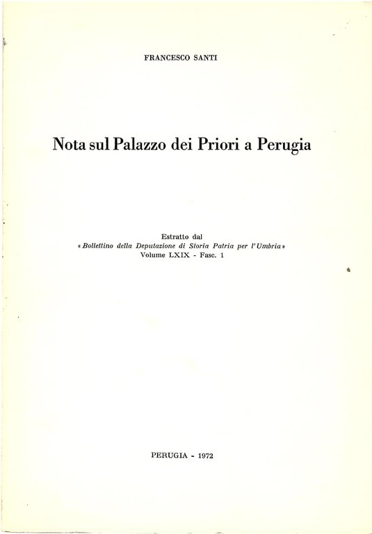 Nota sul Palazzo Dei Priori a Perugia 