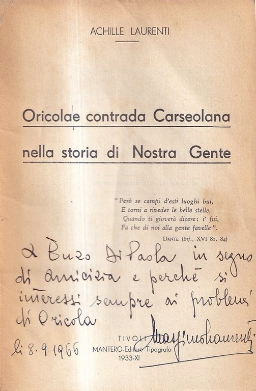 Oricola e contrada carseolana nella storia di nostra gente