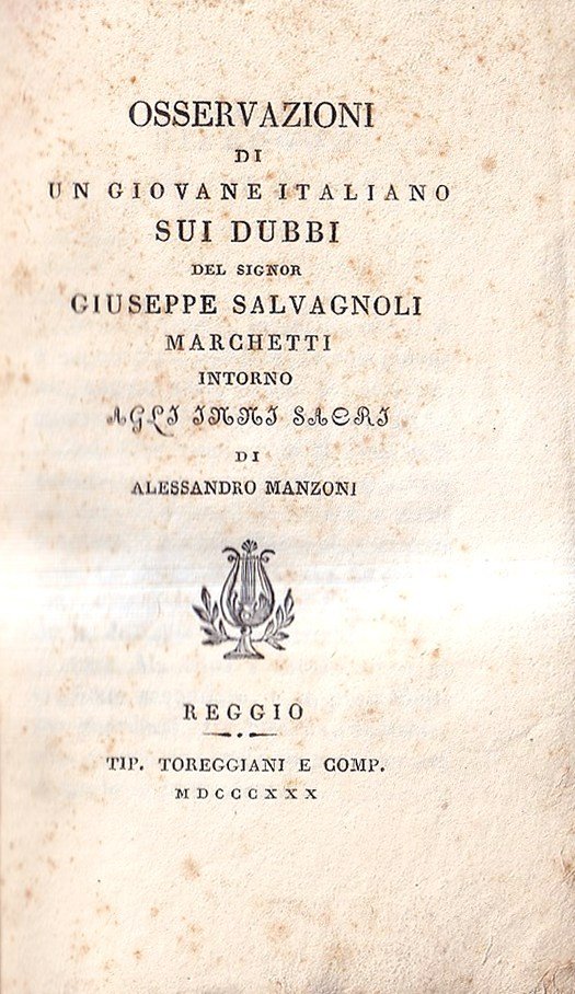 Osservazioni di un giovane italiano sui dubbi del signor Giuseppe …