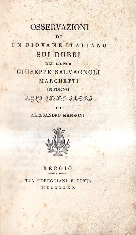 Osservazioni di un giovane italiano sui dubbi del signor Giuseppe …