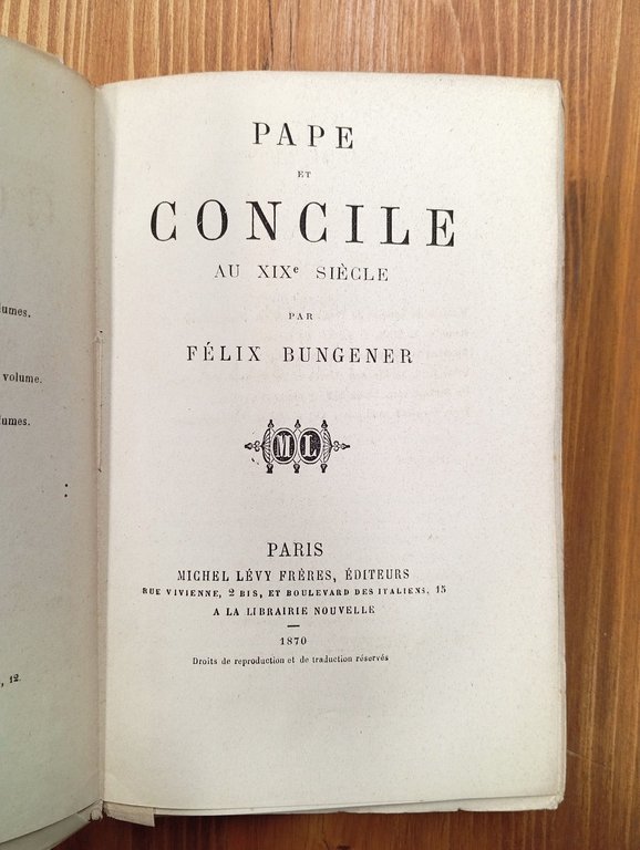 Pape et Concile au XIXe siècle