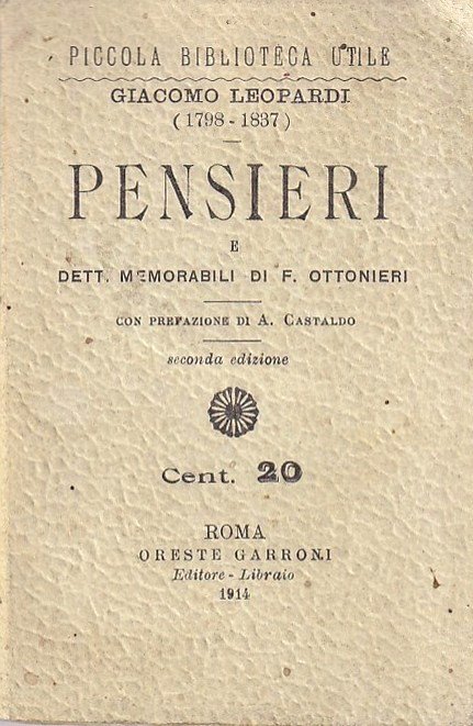 Pensieri - e Detti memorabili di F. Ottonieri