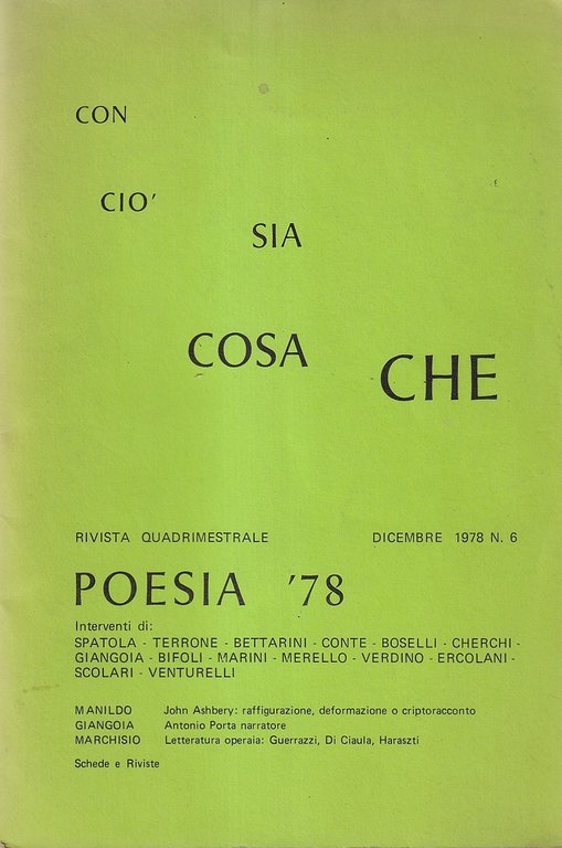 Poesia '78 Rivista Quadrimestrale Dicembre 1978 N. 6 | Immagine Gallery 2