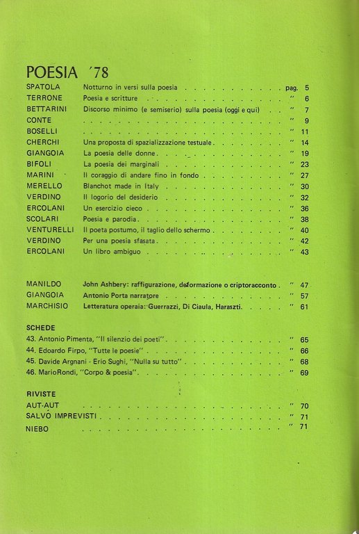 Poesia '78 Rivista Quadrimestrale Dicembre 1978 N. 6 | Immagine Gallery 3