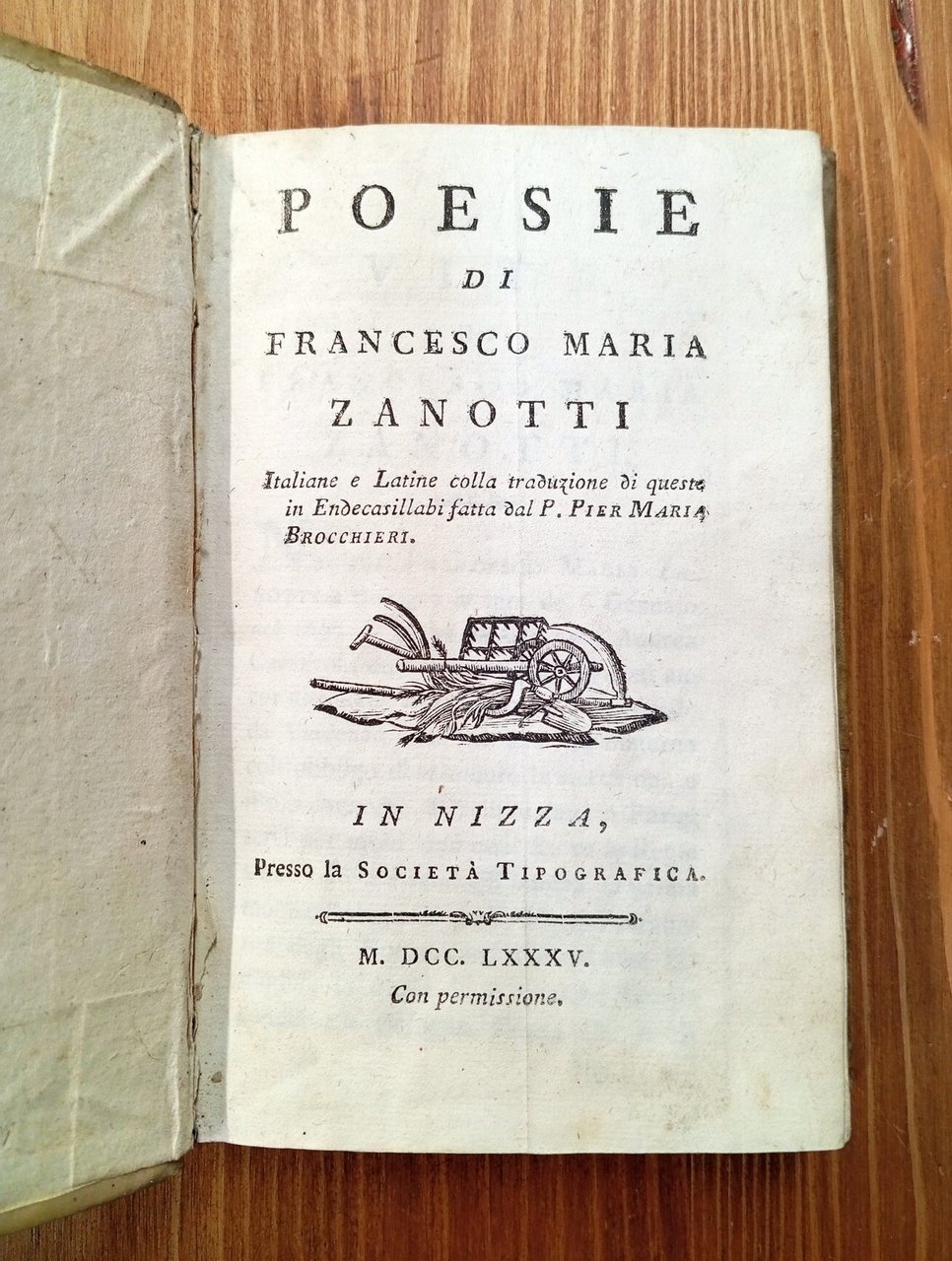 Poesie italiane e latine colla traduzione di queste in endecasillabi … | Immagine principale