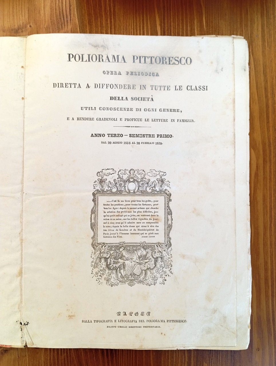 Poliorama Pittoresco. Opera periodica diretta a diffondere in tutte le …