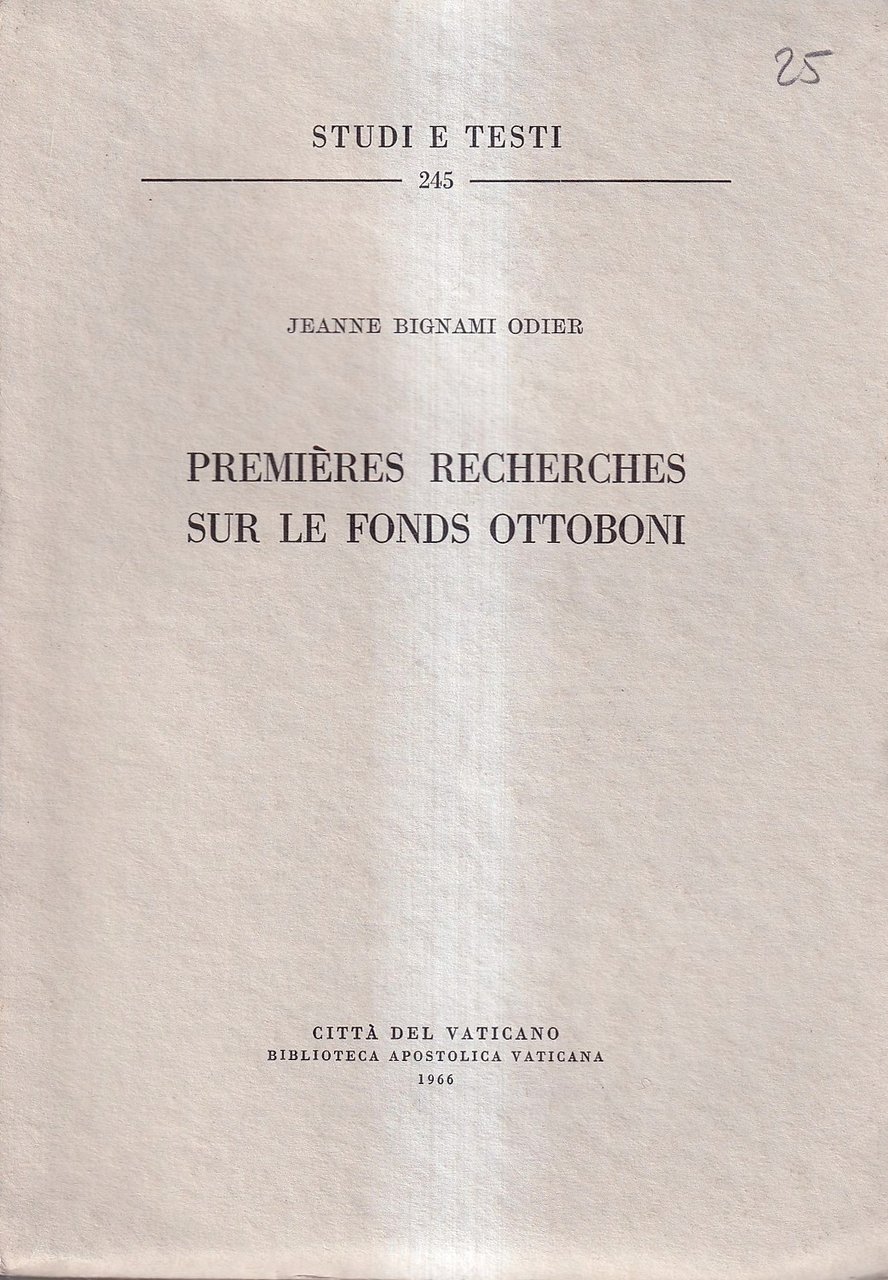 Premières recherches sur le fonds Ottoboni | Immagine principale