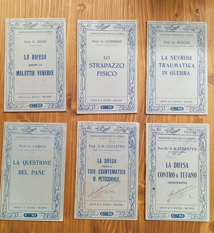 Problemi sanitari di guerra. Pubblicazione bisettimanale (lotto di 20 numeri …