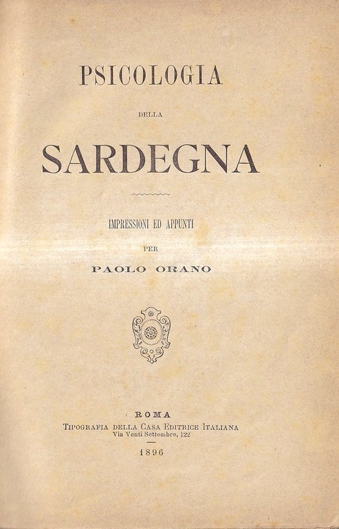 Psicologia della Sardegna. Impressioni ed appunti