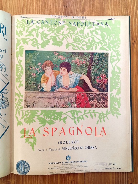 Raccolta di spartiti musicali di arie e canti popolari italiani …
