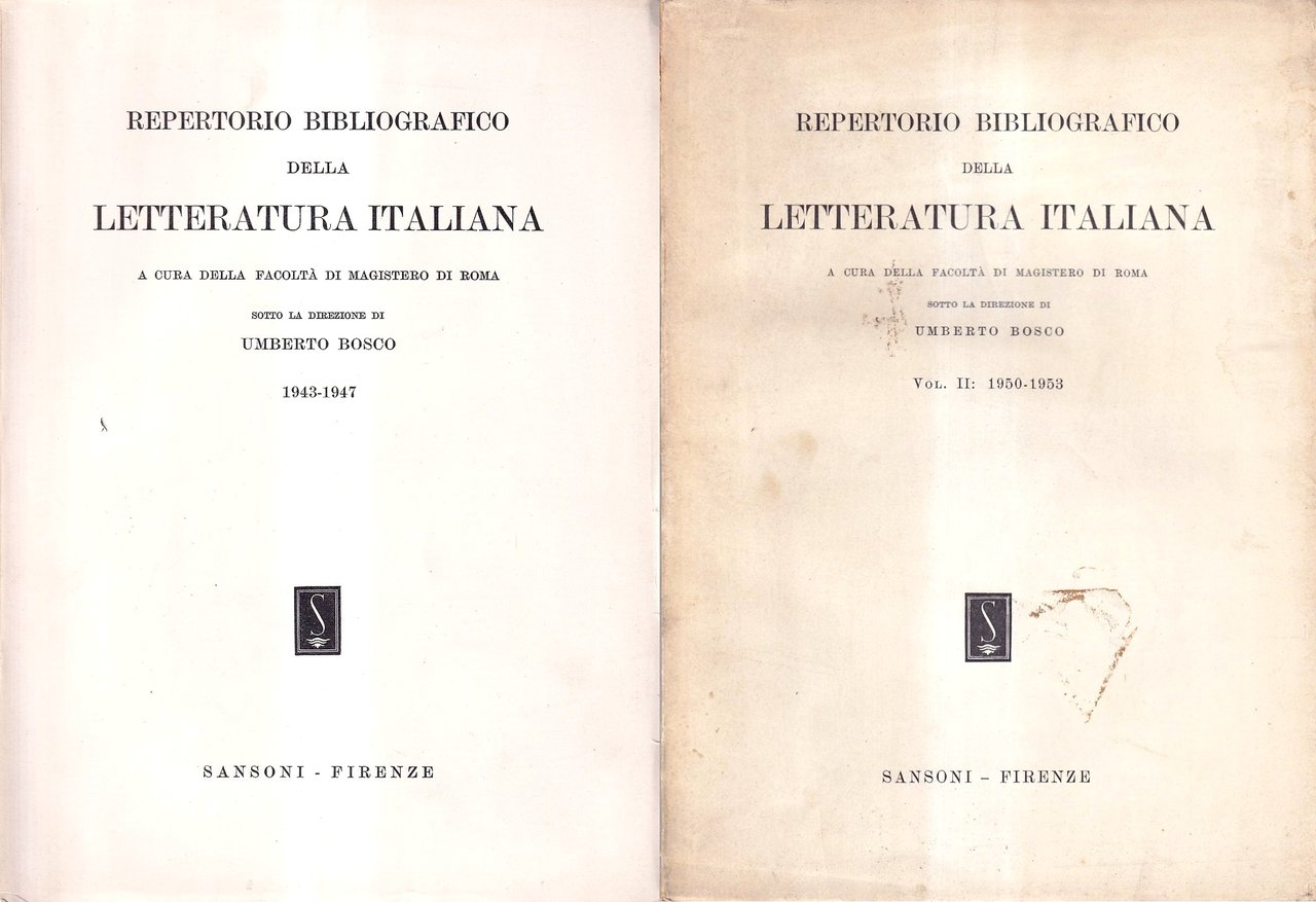Repertorio bibliografico della letteratura italiana. Vol. I: 1943 - 1947; … | Immagine principale