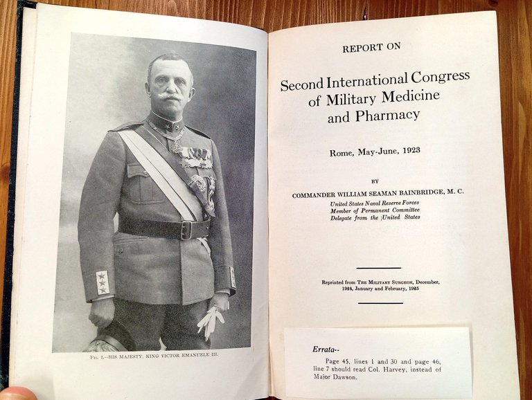Report on Second International Congress of Military Medicine and Pharmacy. …