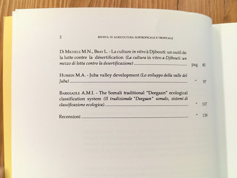 Rivista di agricoltura subtropicale e tropicale - anno LXXXVII, n. …