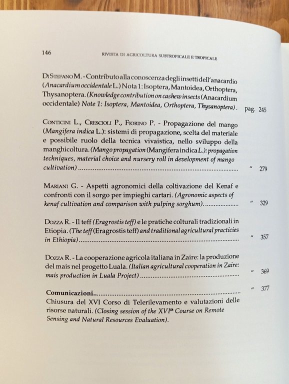 Rivista di agricoltura subtropicale e tropicale - anno LXXXVII, n. …