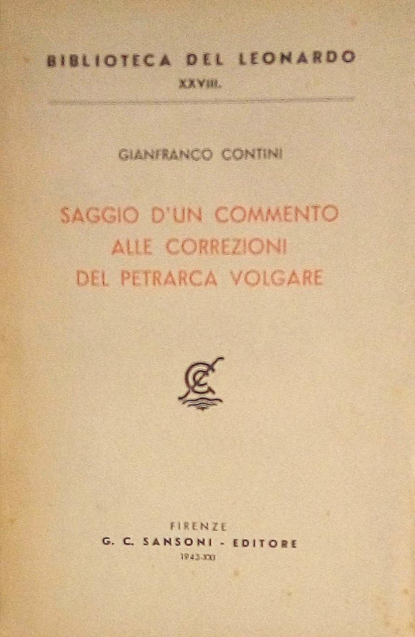 Saggio d'un commento alle correzioni del Petrarca volgare | Immagine principale