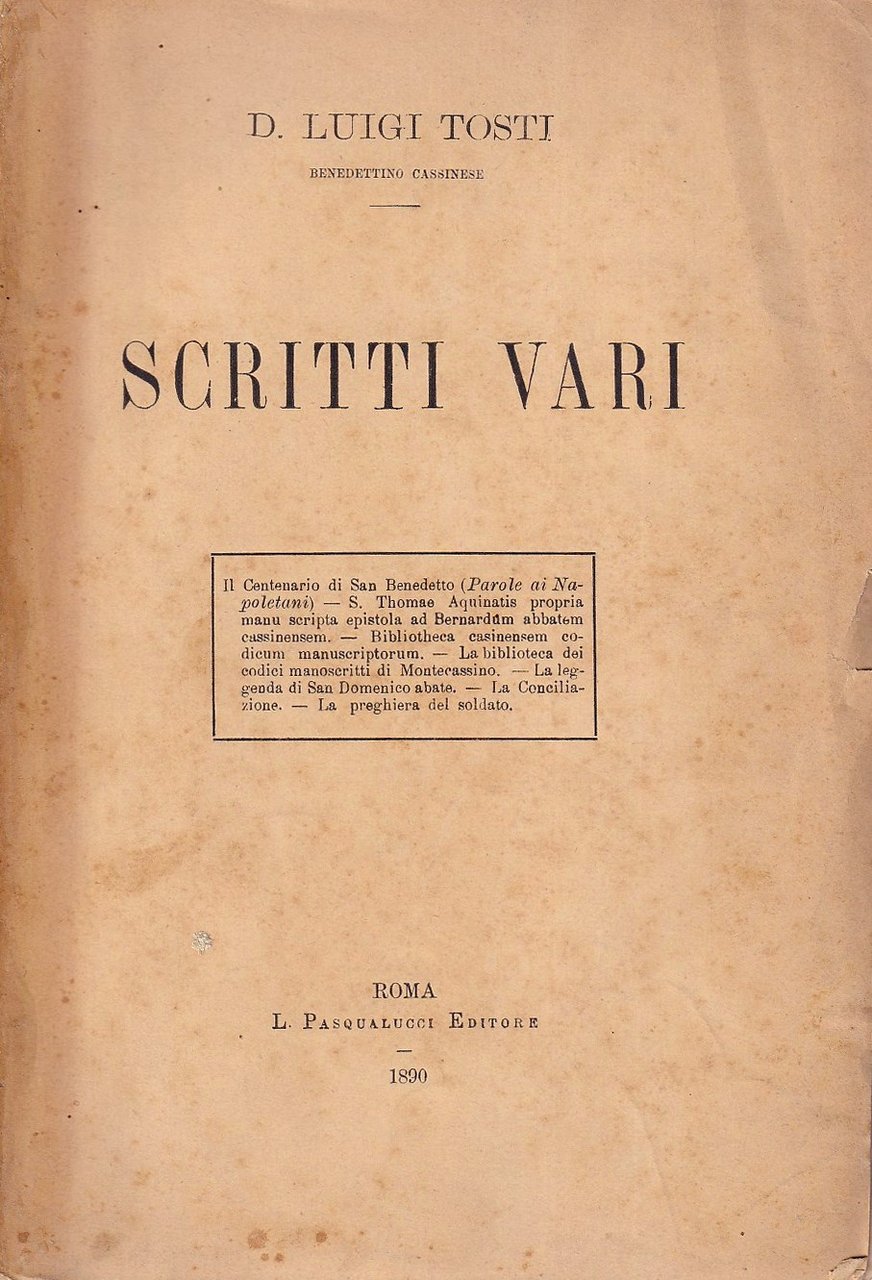 Scritti vari | Immagine principale