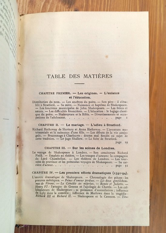 Shakespeare : sa vie et son oeuvre