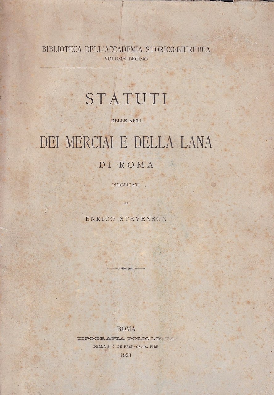 Statuti delle arti dei merciai e della lana di Roma