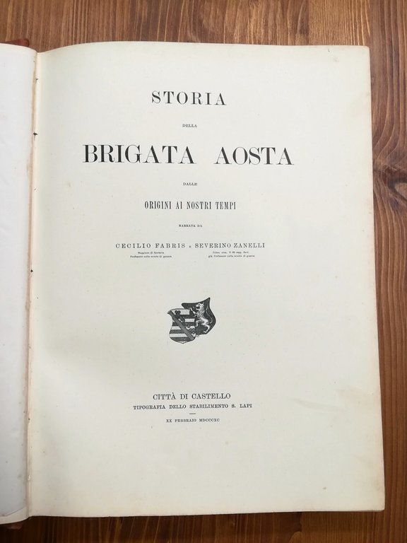 Storia della Brigata Aosta dalle origini ai nostri tempi 1690-1890