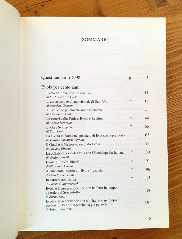 Studi evoliani - 1998