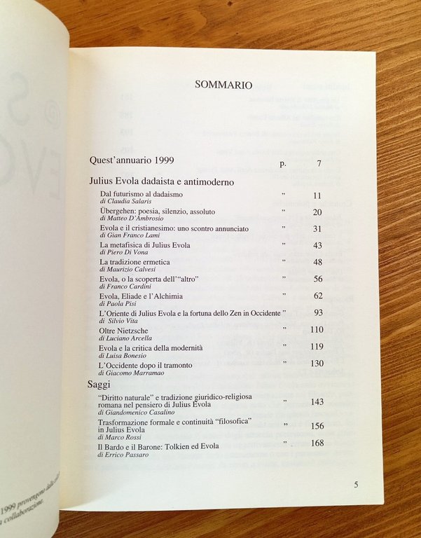 Studi evoliani - 1999