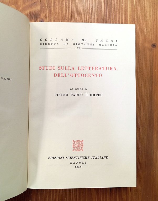 Studi sulla letteratura italiana dell'Ottocento in onore di Pietro Paolo …