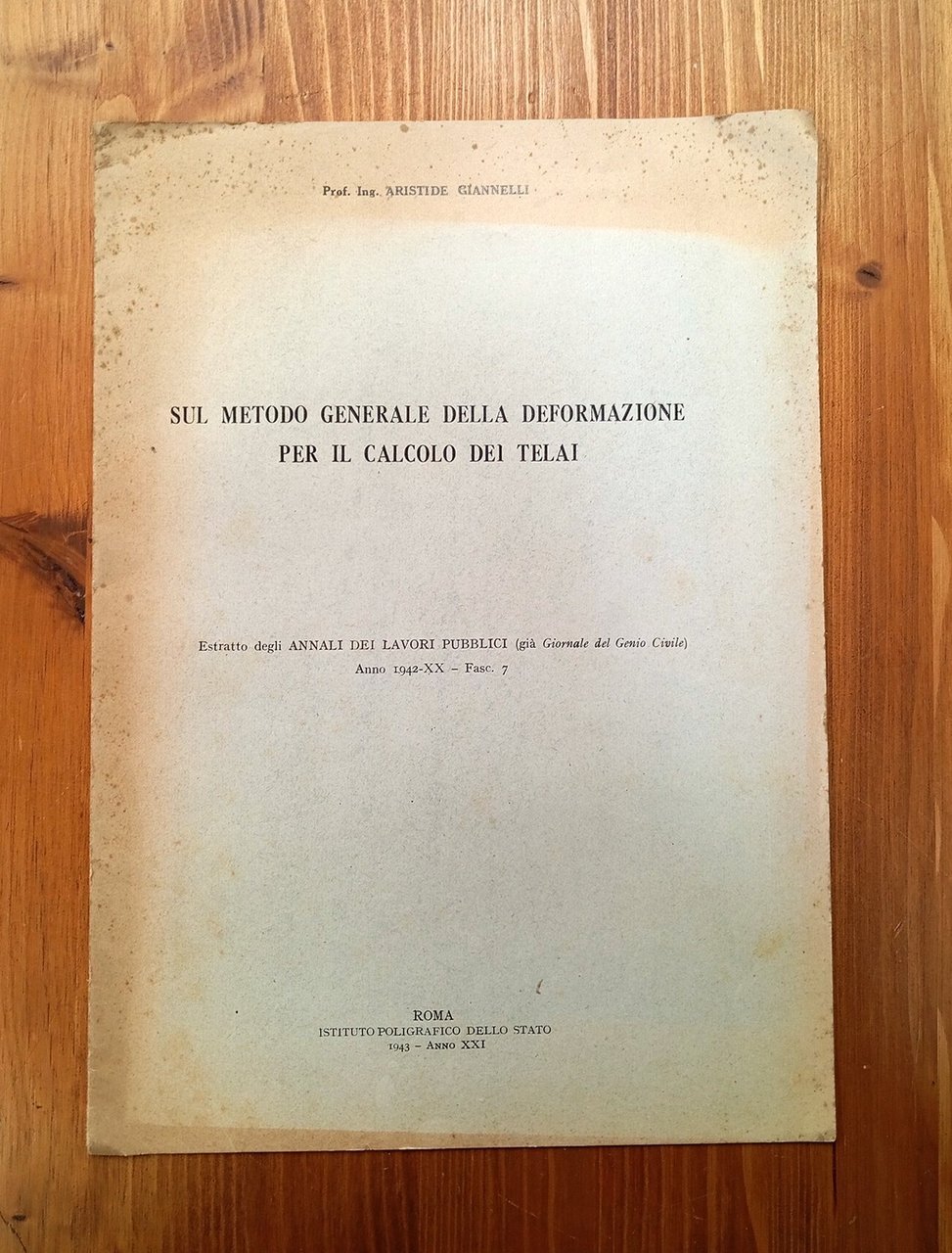 Sul metodo generale della deformazione per il calcolo dei telai | Immagine principale