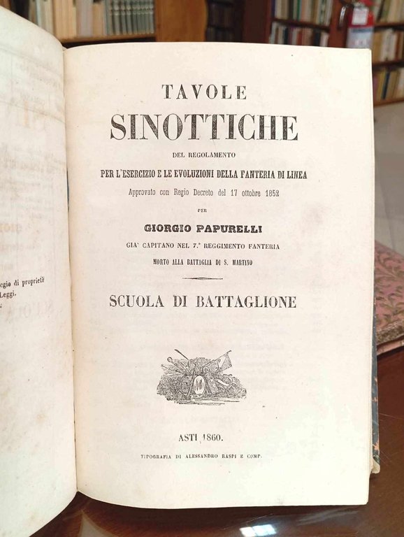 Tavole sinottiche del regolamento per l'esercizio e le evoluzioni della …