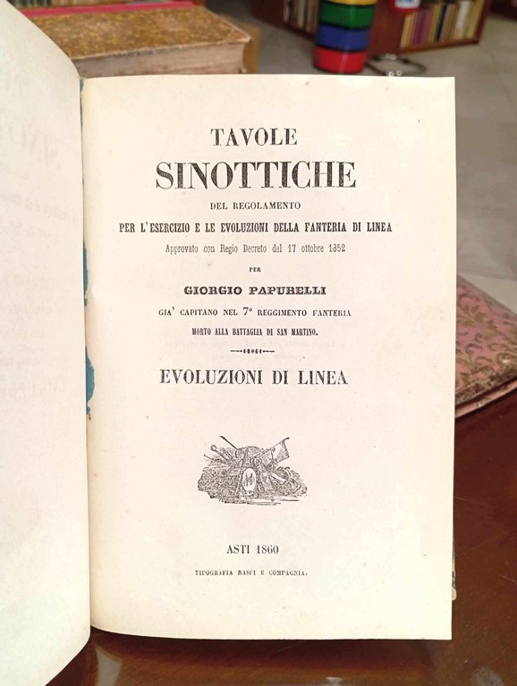 Tavole sinottiche del regolamento per l'esercizio e le evoluzioni della …