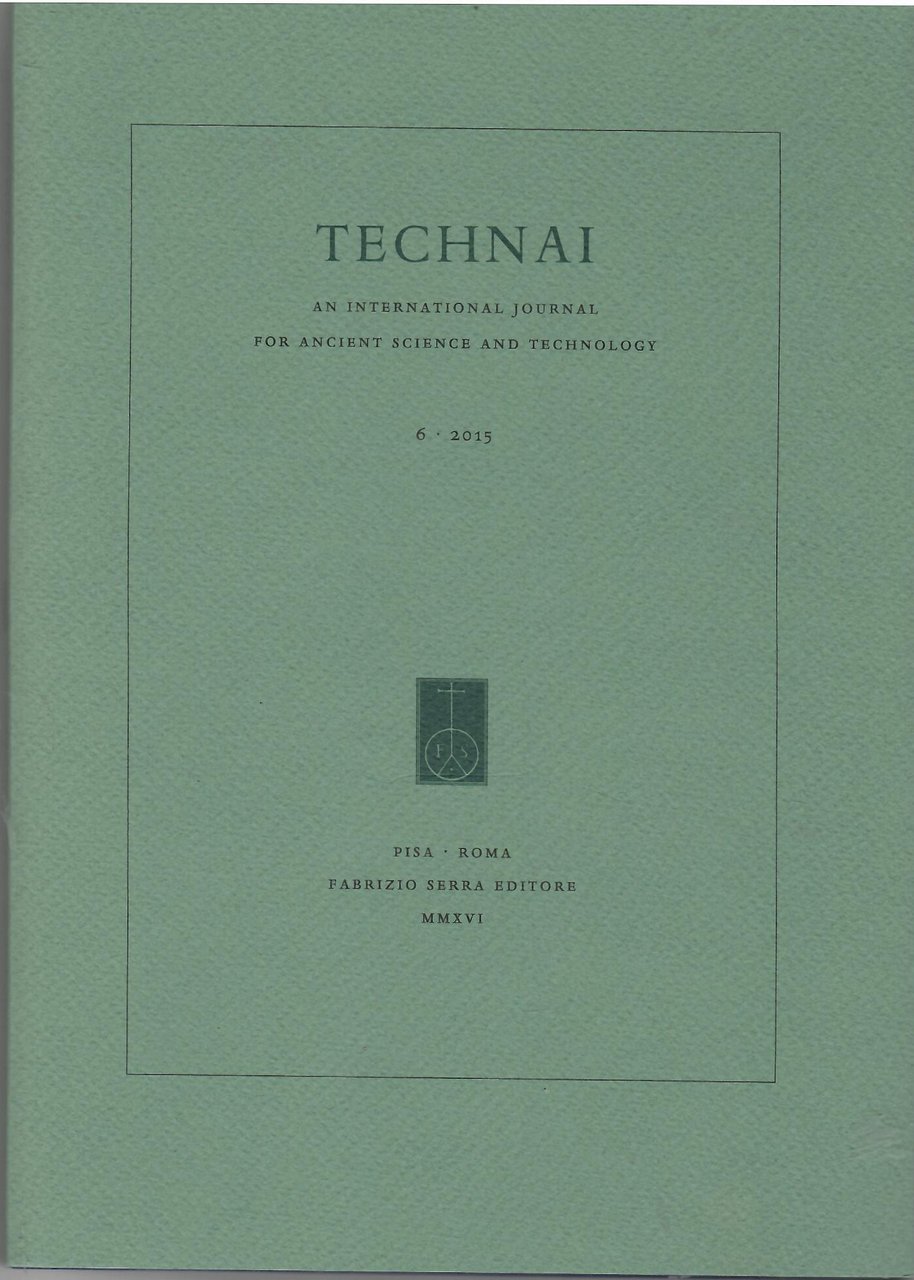 TECHNAI. An International Journal for Ancient Science and Technology 6 … | Immagine principale