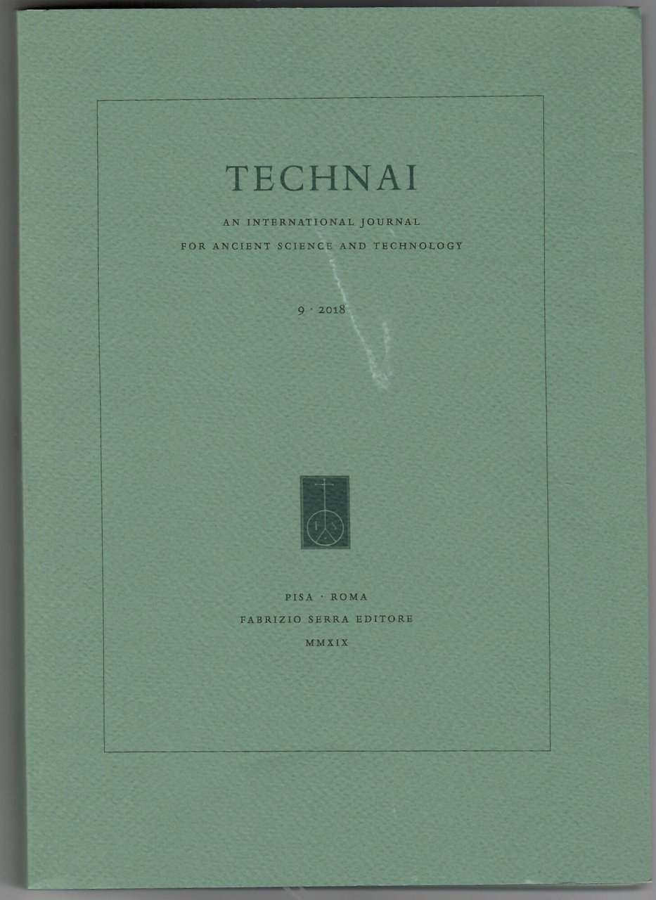 TECHNAI. An International Journal for Ancient Science and Technology 9 … | Immagine principale