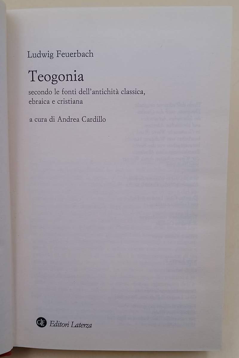 Teogonia secondo le fonti dell'antichità classica, ebraica e cristiana