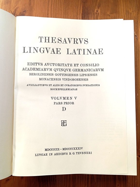 Thesaurus Linguae Latinae [Thesavrus Lingvae Latinae]. Editus auctoritate et consilio … | Immagine Gallery 2