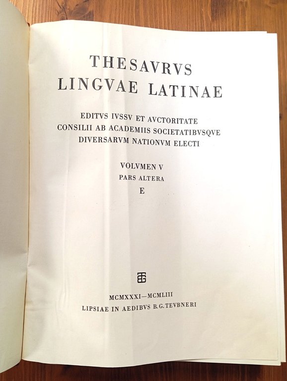 Thesaurus Linguae Latinae [Thesavrus Lingvae Latinae]. Editus auctoritate et consilio … | Immagine Gallery 2