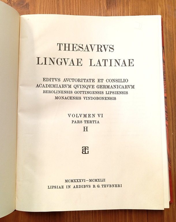 Thesaurus Linguae Latinae [Thesavrus Lingvae Latinae]. Editus auctoritate et consilio … | Immagine Gallery 2