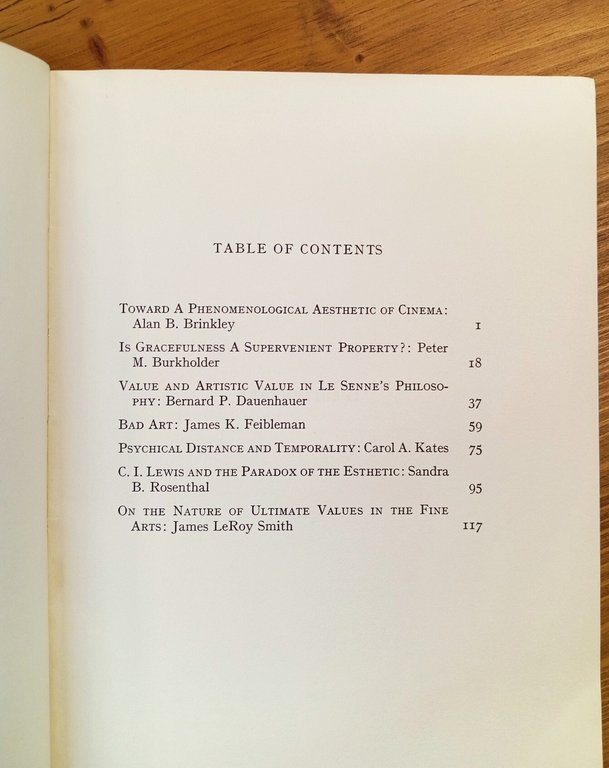 Tulane Studies in Philosophy - Vol. XX / 1971: Aesthetics …