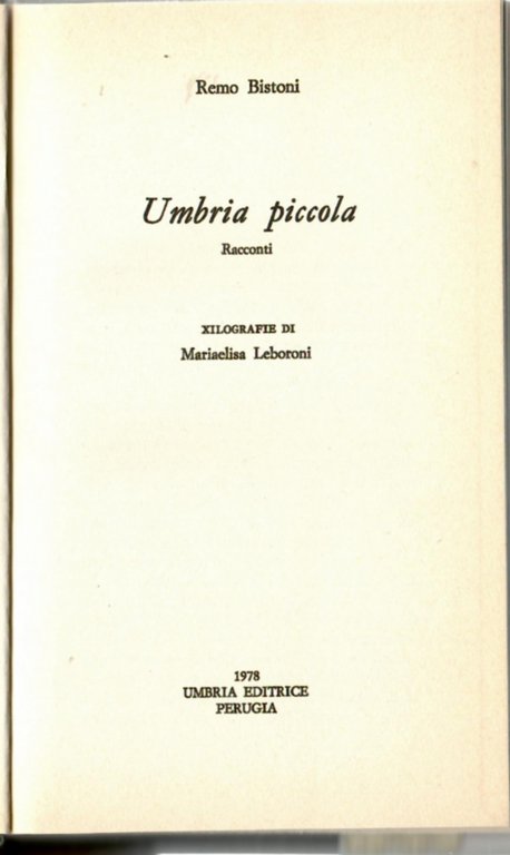 Umbria Piccola. Racconti