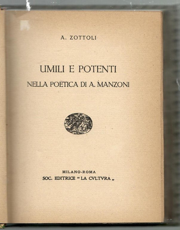 Umili e potenti nella poetica di A. Manzoni