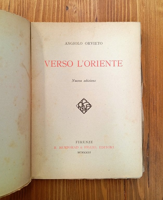 Verso l'Oriente. Nuova edizione