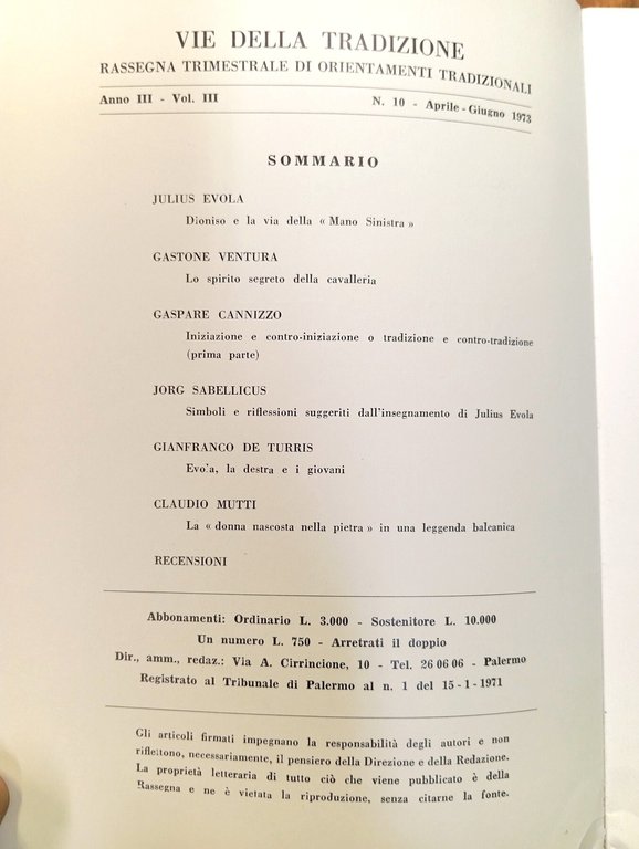 Vie della Tradizione. Rassegna trimestrale di orientamenti tradizionali - n. … | Immagine Gallery 2